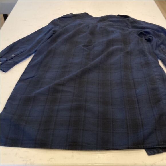 James Perse Blue And Black Plaid Cropped
Sleeve Button Front Mini Dress Size 2 - Picture 4 of 10